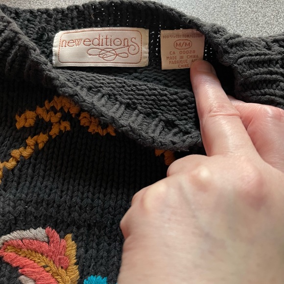 New Edition Grey Cotton Cable Knit Sweater Size Medium - Picture 5 of 15